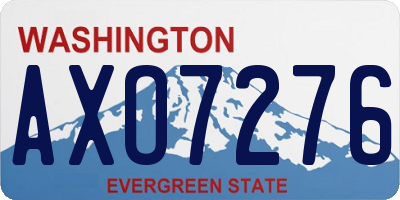 WA license plate AXO7276