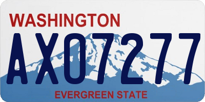WA license plate AXO7277