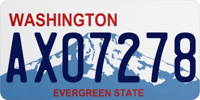 WA license plate AXO7278
