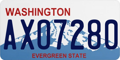 WA license plate AXO7280