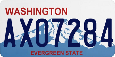 WA license plate AXO7284