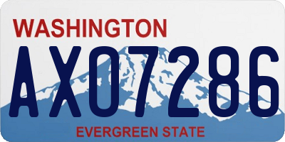 WA license plate AXO7286