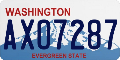 WA license plate AXO7287