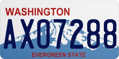WA license plate AXO7288