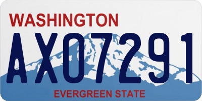 WA license plate AXO7291