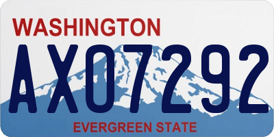 WA license plate AXO7292