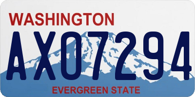 WA license plate AXO7294