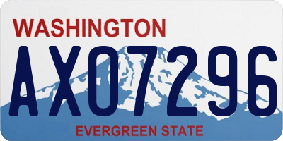 WA license plate AXO7296