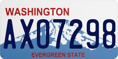WA license plate AXO7298