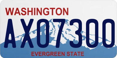 WA license plate AXO7300