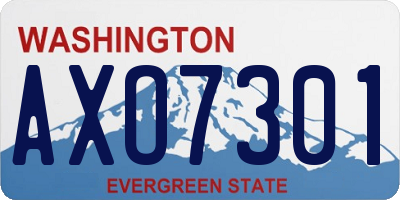WA license plate AXO7301