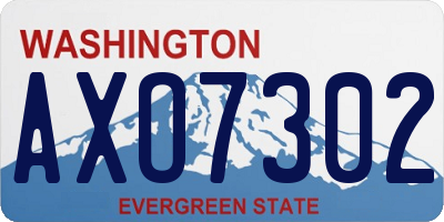WA license plate AXO7302