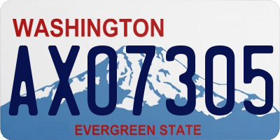 WA license plate AXO7305