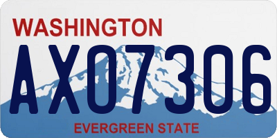 WA license plate AXO7306