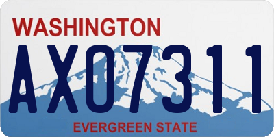 WA license plate AXO7311