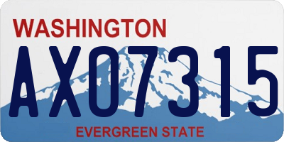 WA license plate AXO7315