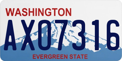 WA license plate AXO7316