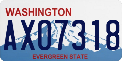 WA license plate AXO7318