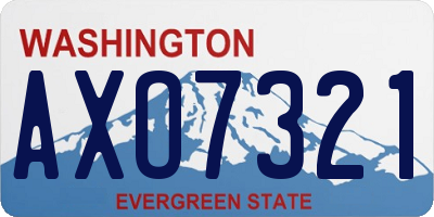 WA license plate AXO7321