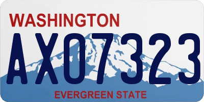 WA license plate AXO7323