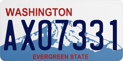 WA license plate AXO7331