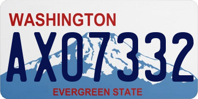 WA license plate AXO7332