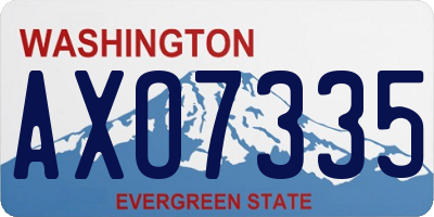 WA license plate AXO7335