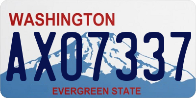WA license plate AXO7337