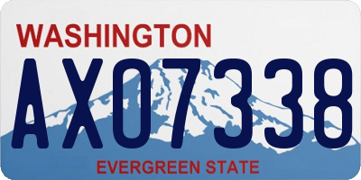 WA license plate AXO7338