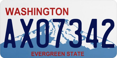 WA license plate AXO7342