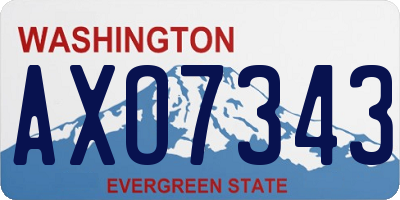 WA license plate AXO7343