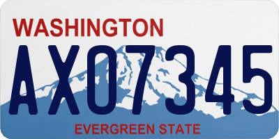 WA license plate AXO7345