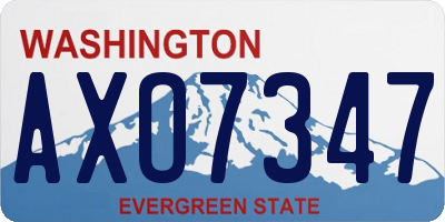 WA license plate AXO7347