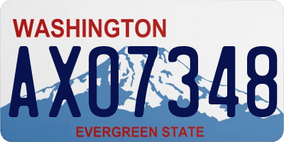 WA license plate AXO7348