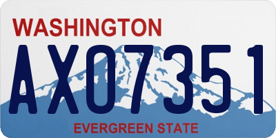 WA license plate AXO7351