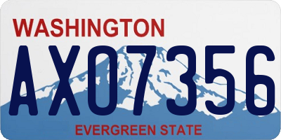 WA license plate AXO7356