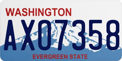 WA license plate AXO7358