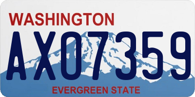 WA license plate AXO7359