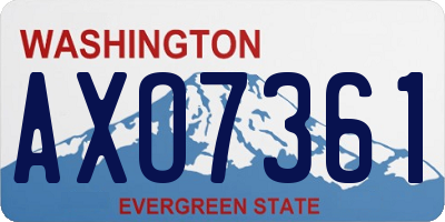 WA license plate AXO7361