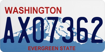 WA license plate AXO7362