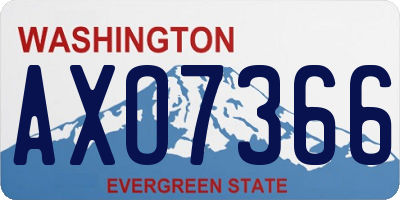 WA license plate AXO7366