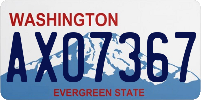 WA license plate AXO7367