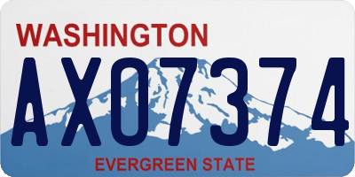 WA license plate AXO7374