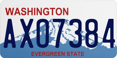 WA license plate AXO7384