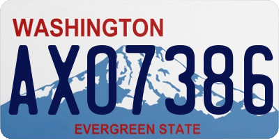 WA license plate AXO7386