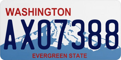 WA license plate AXO7388