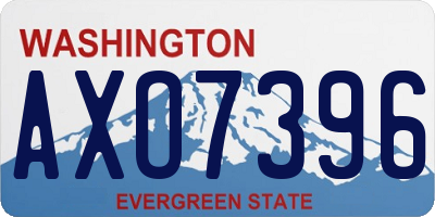 WA license plate AXO7396