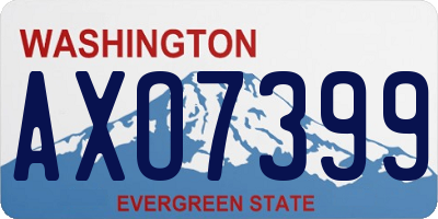 WA license plate AXO7399