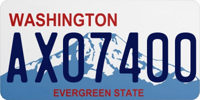 WA license plate AXO7400