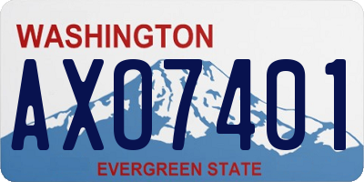 WA license plate AXO7401